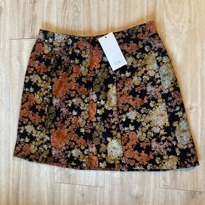 Tobi velvet floral skirt